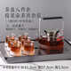ORTOR玻璃茶壺透明玻璃燒水壺家用辦公提梁壺電陶爐玻璃水具套裝 中號茶盤八件套提梁壺茶具（鋼蓋