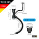 尼洛施（NILLOS） 廚房水槽洗菜盆下水管配件雙槽套裝洗碗盆洗菜池下水器水池排水管京防蟲(chóng)防臭防堵 銀色單槽下水管+1個(gè)雙層下水器