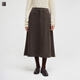 播24冬新款商場(chǎng)同款簡(jiǎn)約舒適半身裙通勤法式a字長(cháng)裙BDR4BD3451 O80椒褐 M