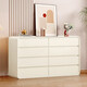 潮懶奶油風(fēng)斗柜實(shí)木臥室收納柜儲物柜客廳柜子斗櫥現代簡(jiǎn)約六斗柜整裝 米白色八斗 長(cháng)80深40高81cm