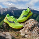Saucony索康尼游隼14越野跑步鞋男減震戶(hù)外耐磨跑山運動(dòng)鞋熒光綠蘭42.5