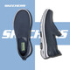 斯凱奇（Skechers）春夏男鞋一腳套舒適緩震健步鞋男士休閑運動(dòng)鞋網(wǎng)面鞋 海軍藍色 42