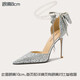 Lily Wei【夢(mèng)姬珠碧】仙女風(fēng)涼鞋夏季新款水晶婚鞋女士高跟鞋小碼 銀色【跟高8cm】 37