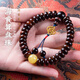 蘇小北海南黃花梨手串原創(chuàng)款海黃紫油梨算盤珠送女友禮物飾品手鏈 【款式二】算盤珠+金黃蜜蠟