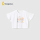 童泰（TONGTAI）女寶寶上衣夏季女孩衣服荷葉兒童短袖t恤T42W003N-DS白色110cm