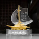 吉祥源  一帆風(fēng)順?lè )瑪[件水晶船工藝品家居辦公室客廳酒柜裝飾品商務(wù)禮品 定制退伍軍人紀念品水晶禮品送 04款水晶帆船 長(cháng)寬高23*6*21CM