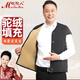 牧駝人中老年人駝絨護肩馬甲男加厚保暖寬松大碼棉坎肩棉背心爸爸裝冬季 男士 護肩馬甲 2XL（建議150-180斤）
