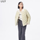 LILY冬新款女裝鵝絨時(shí)尚通勤款寬松羽絨服外套疊穿內搭上衣女 322灰綠 M