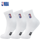 NBA襪子男襪夏休閑運(yùn)動(dòng)襪籃球襪子男士中筒襪棉襪商務(wù)白襪子吸汗透氣 四季款（白色） 3雙 均碼 （39-44碼）