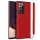 【頭層真牛皮】iCoverCase三星note20ultra手機殼note20保護套全包防摔真皮套 三星note20Ultra紅色+掛繩【黑邊荔枝紋】
