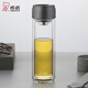希諾（HEENOOR）雙層玻璃杯車載大容量帶提環(huán)帶濾網(wǎng)創(chuàng)意潮流拉環(huán)運動水杯便攜帶蓋 富貴灰 400ML(XN-6776)