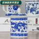 百春寶Rong ao fang 景德鎮(zhèn)陶瓷青花茶杯馬克杯瓷杯老板杯帶蓋老式復(fù)古 復(fù)古飛龍