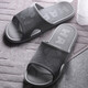 樂(lè )拖 男士拖鞋夏季浴室洗澡漏水防滑厚底居家室內軟底一字涼拖鞋 深灰 44-45 (適合43-44穿)