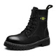情侶款馬丁靴中筒牛皮系帶大頭皮靴中性硬漢風(fēng)耐磨內增高棉鞋戶(hù)外加絨防水真皮大碼男女同款雪地靴 黑色內增高加棉 35