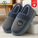 啄木鳥(niǎo)新款包跟棉拖鞋男士冬季家居家用加厚加絨厚底保暖帶跟棉鞋冬天女 藏青色 41-42