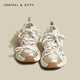 Central&Kitty厚底港風(fēng)圓頭運(yùn)動(dòng)休閑老爹鞋女款2025新款春秋百搭增高小白鞋板鞋 香檳色 37