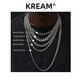 KREAM 嘻哈古巴項(xiàng)鏈男女 cuban 歐美潮流百搭高質(zhì)鈦鋼素鏈子 銀色8mm60cm