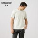 SIMWOOD/簡(jiǎn)木【標準寬松 】310g基礎純色重磅打底圓領(lǐng)短袖t恤SN120088 燕麥灰(右下擺印花） L （建議131-145斤）