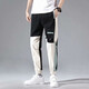 魯賓克工裝褲男春秋季褲子男潮哈倫褲寬松休閑長(zhǎng)褲學(xué)生潮牌運(yùn)動(dòng)束腳褲男 7166黑色 XL(建議體重120-130斤)