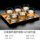 樂美雅 Luminarc 無鉛玻璃水杯薩通凝彩直身杯啤酒杯 矮款冰藍(lán)6支裝（320ML）+杯盤