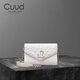 Cuud高級質(zhì)感包包小眾信封包白色包包女斜挎真皮鏈條包生日禮物送女友 米白色【送禮品袋】