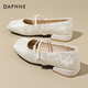 DAPHNE達芙妮粗跟瑪麗珍鞋女新款甜美風(fēng)單鞋女生百搭小皮鞋 米白 37 (235mm) 標準碼