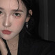 芯奢ins不對稱PO NY朋克超酷男女網紅時尚個性耳釘潮酷酷的無耳洞 有耳洞單只