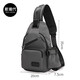新潮代胸包男帆布大容量斜挎包休閑男士單肩包學(xué)生運動(dòng)腰包多功能郵差包 滌綸款灰色【防水PU滌綸材質(zhì)】