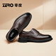 零度Zero男鞋2025春季新款皮鞋男商務(wù)正裝羊皮內里結婚舒適透氣德比鞋 棕色 41