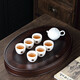 匠之典作 茶盤(pán)家用瀝水盤(pán)現代簡(jiǎn)約茶海干泡小茶臺儲水實(shí)木功夫茶托盤(pán) 福圓茶盤(pán)（大號）