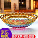寶馳水晶玻璃水果盤(pán)透明歐式果盤(pán)客廳糖果盤(pán)廚房用品零食盤(pán)客廳干果盤(pán) 七彩琉璃色大號
