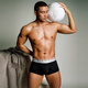 Asianbum男士中低腰莫代爾性感U凸透氣簡約商務(wù)純色平角內(nèi)褲 黑色 L