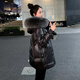 BMOI2025羽絨服冬季新款毛領(lǐng)皮草外套加厚寬松小個(gè)子韓版時(shí)尚免洗外套 黑色真毛領(lǐng) 真狐貍毛領(lǐng) S 80-108
