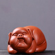 瓷牌茗 創(chuàng)意紫砂茶寵擺件可養(yǎng)生肖小豬茶盤茶臺(tái)茶玩茶具茶道茶藝配件 朱泥（福滿）幸福小豬茶寵