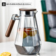 森高派涼水壺玻璃耐高溫歐式高顏值創(chuàng  )新冷水壺家用客廳2024年新式茶水壺 煙灰色胡桃木把鉆石壺 2000ml