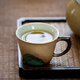 心去處千里江山有耳單杯小號帶把品茗杯陶瓷小杯泡茶杯單個功夫茶具 青山釉燒帶柄小杯