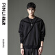 品立（PINLI）衛衣男春秋季款男士上衣潮牌拼接盤(pán)繩設計圓領(lǐng)長(cháng)袖男裝 黑色 M 170