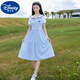 迪士尼（Disney）女童連衣裙夏季薄款2025新款兒童洋氣時(shí)髦感學(xué)生大童夏款裙子 藍色 AP裙 160