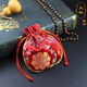 魚雁兔復(fù)古中國風(fēng)刺繡錦囊錦布袋荷包小布袋子飾品袋 首飾袋 抽繩束口袋 半圓鳳尾袋[紅色1只]