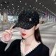 JIASHENGXI 棒球帽女韓版潮牌帽子女秋冬款時(shí)尚網(wǎng)紅款遮陽(yáng)帽太陽(yáng)帽厚鴨舌帽 黑色 可調節