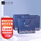 九千谷包裝袋手提創(chuàng  )意時(shí)尚禮物袋包裝袋商務(wù)送禮品袋深藍碎花10個(gè)裝3148