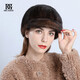 幕加格 帽子女秋冬季短檐貂帽青年中老年毛帽時(shí)尚保暖皮草鴨舌帽子M2308 咖啡色 均碼可調節（55-60cm）