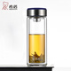 希諾（HEENOOR）雙層玻璃杯男女士帶濾網(wǎng)透明泡茶水杯高檔商務(wù)辦公禮品杯隔熱防燙 6711-315ML 深藍(lán)色