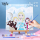 迪士尼（Disney）數字油畫(huà)diy兒童手工動(dòng)漫卡通迷你裝飾畫(huà)填色畫(huà)配畫(huà)架含畫(huà)架艾莎公主臨期，介意勿拍元旦文具禮盒