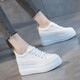 OTMX 女士休閑鞋厚底內增高女鞋子松糕小白鞋2026春季單鞋女運動(dòng)板鞋 白色單鞋 37