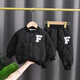 左別嬰兒羽絨服0-6個(gè)月冬裝棉衣套裝加厚男0-1歲半2兩件套衣服秋冬季 黑色（棉衣套裝） 100cm