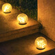 晚燈 太陽(yáng)能地埋燈戶(hù)外庭院別墅花園裝飾草坪氛圍布置裂紋插地小夜燈 地埋球燈小號10cm （暖光）4只裝