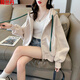 茹蘭丹連帽衛衣女2025秋冬新款韓版寬松百搭小個(gè)子短款外套開(kāi)衫上衣ins 杏色 L 【105-130斤】