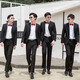 檸潮伴郎服男兄弟團西裝套裝冬季西服男外套襯衫結婚衣服迎親禮服冬天 西裝外套+白襯衫+西褲 （領(lǐng)結） XL