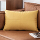 茗芮居客廳輕奢皮沙發(fā)抱枕靠墊科技布長(cháng)方形靠枕套腰枕皮質(zhì)靠背墊皮枕頭 檸檬黃 40x60(腰枕含芯
